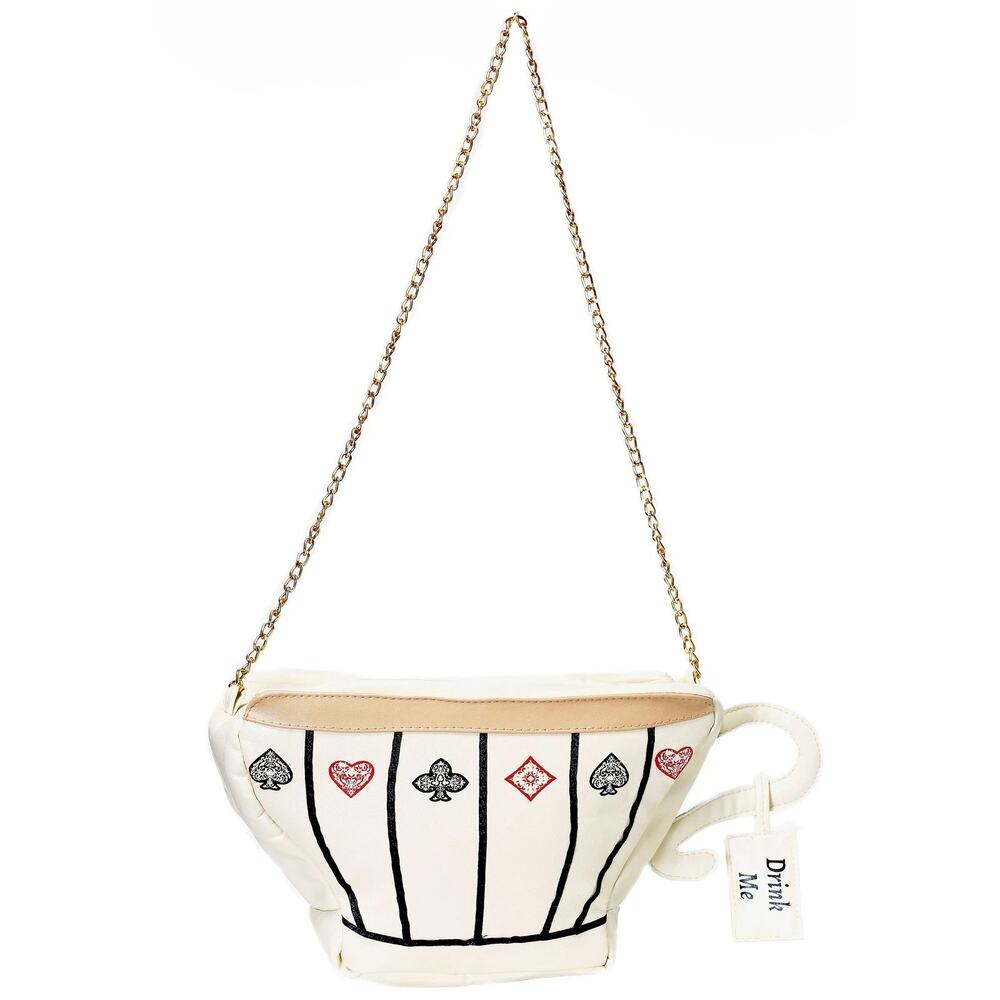Women's Tea Cup Purse Alice in Wonderland Style Drink Me Halloween